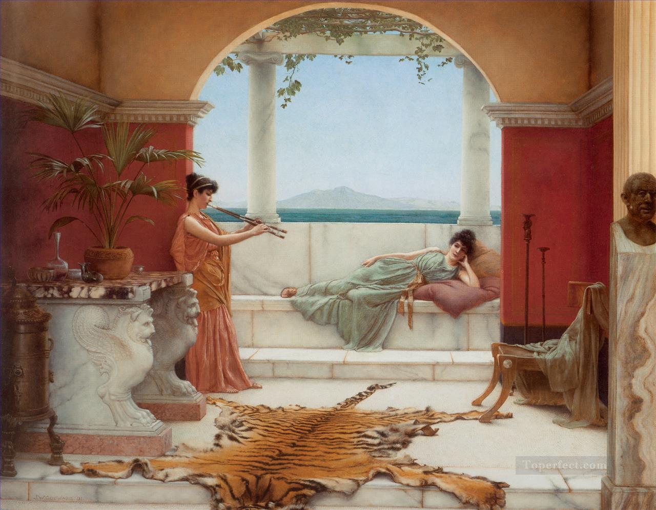 The Sweet Siesta of a Summer Day Neoclassicist lady John William Godward Oil Paintings